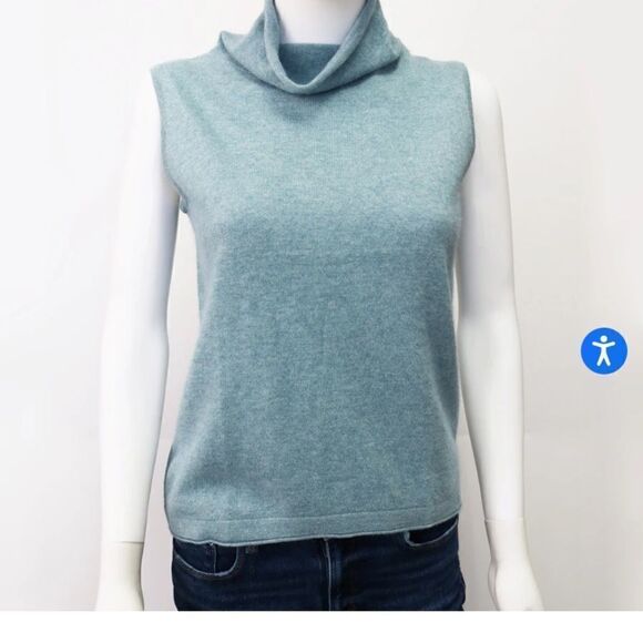 Sleeveless turtleneck sweater- dream blue - Picture 1 of 1